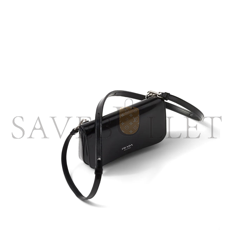 Pra*a logo-stamp brushed leather bag 2vd061 (18*12.5*2.5cm)